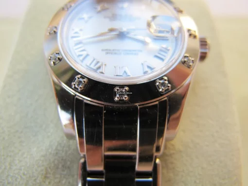 Lovely Clone Rolex Lady-datejust Pearlmaster 80319 Automatic Movement 29mm White Gold Case Womens Watch - Image 10