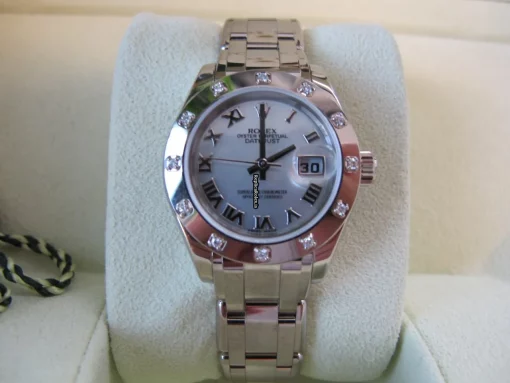 Lovely Clone Rolex Lady-datejust Pearlmaster 80319 Automatic Movement 29mm White Gold Case Womens Watch - Image 11