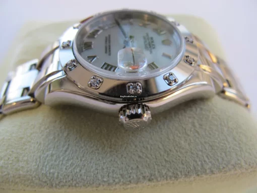 Lovely Clone Rolex Lady-datejust Pearlmaster 80319 Automatic Movement 29mm White Gold Case Womens Watch - Image 8