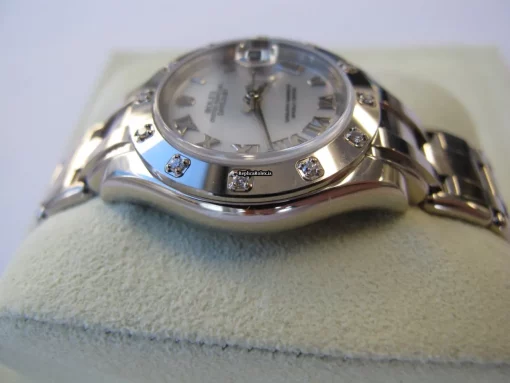 Lovely Clone Rolex Lady-datejust Pearlmaster 80319 Automatic Movement 29mm White Gold Case Womens Watch - Image 9
