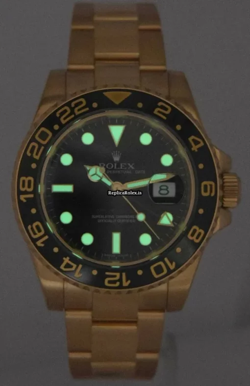 Perfect Fake Rolex Gmt-master II 116718ln Automatic Movement 40mm Yellow Gold Case Mens/unisex Watch - Image 10