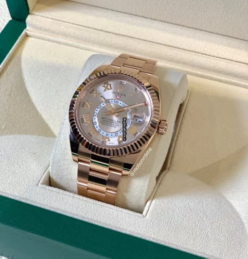 Suitable Copy Rolex Sky-dweller 326935 Caliber 9001 Automatic Movement 42mm Rose Gold Case Mens/unisex Watch