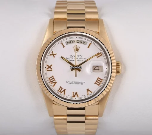 Swiss Replica Rolex Day-date 36 18038 Automatic Movement 36mm Yellow Gold Case Watch - Image 3