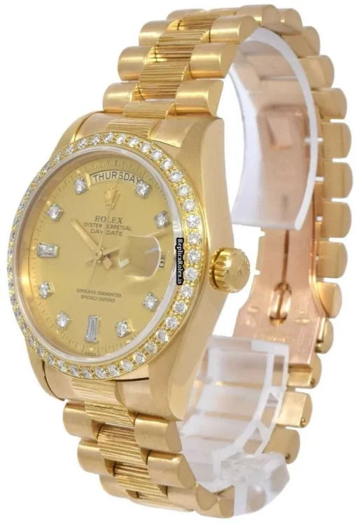 Fantastic Replica Rolex Day-date 36 18078 Automatic Movement 36mm Yellow Gold Case Watch - Image 3