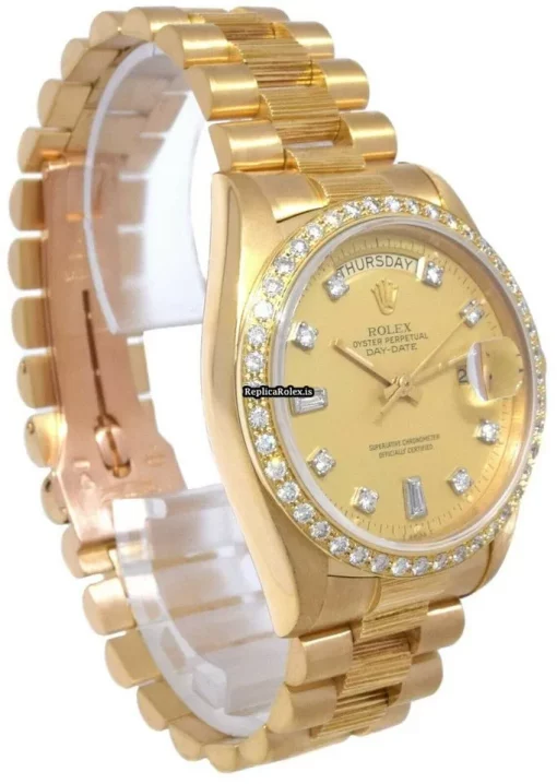 Fantastic Replica Rolex Day-date 36 18078 Automatic Movement 36mm Yellow Gold Case Watch - Image 4
