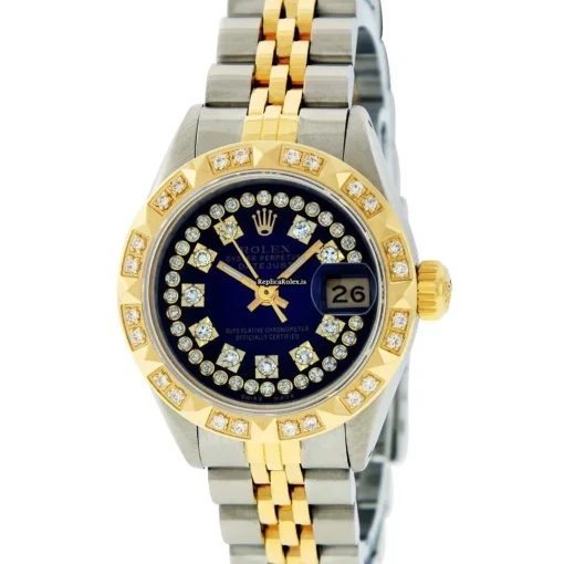 Awesome Replicas Rolex Datejust Caliber 2030 Automatic Movement 26mm Gold/steel Case Womens Watch - Image 2