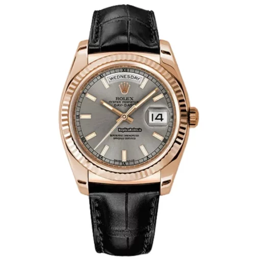 Suitable Replica Rolex Day-date 36 118135 Caliber 3155 Automatic Movement 36mm Rose Gold Case Mens/unisex Watch