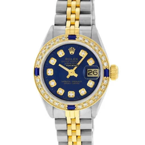 Luxury Fake Rolex Lady-datejust 69173 Caliber 2135 Automatic Movement 26mm Gold/steel Case Womens Watch - Image 2