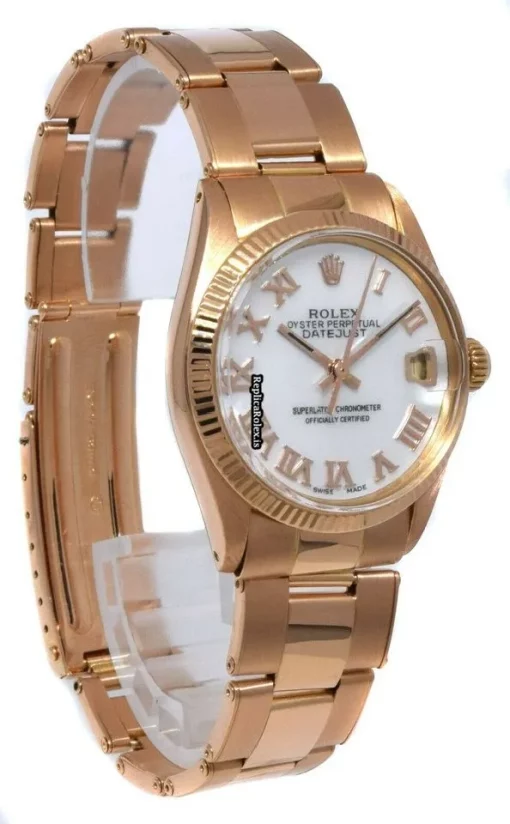 Reliable Imitation Rolex Oyster Perpetual Date 6627 Automatic Movement 31mm Rose Gold Case Watch - Image 4
