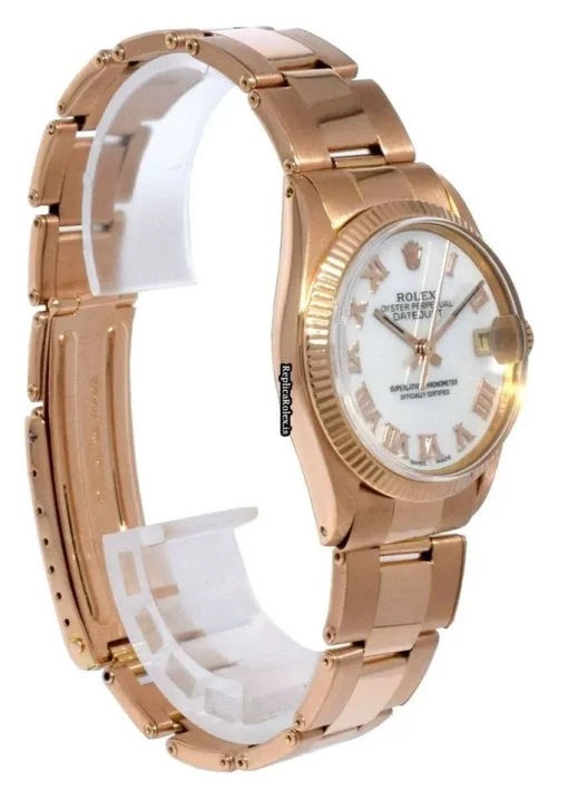 Reliable Imitation Rolex Oyster Perpetual Date 6627 Automatic Movement 31mm Rose Gold Case Watch - Image 5