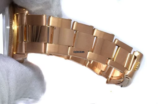 Reliable Imitation Rolex Oyster Perpetual Date 6627 Automatic Movement 31mm Rose Gold Case Watch - Image 8