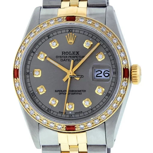 Luxury Fake Rolex Datejust 16013 Caliber 3035 Automatic Movement 36mm Gold/steel Case Mens/unisex Watch