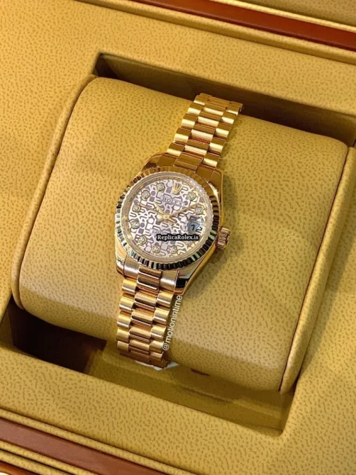 Luxury Fake Rolex Lady-datejust 179175 Automatic Movement 26mm Rose Gold Case Womens Watch