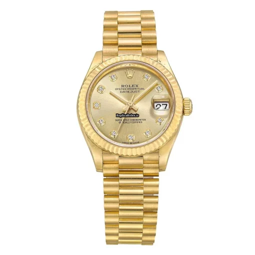 Quality Replica Rolex Datejust 278278-0009 Automatic Movement 31mm Yellow Gold Case Watch