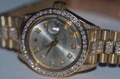 Special Replica Rolex Datejust Self Winding Automatic 26mm Yellow Gold Case Womens Watch