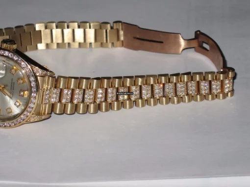 Special Replica Rolex Datejust Self Winding Automatic 26mm Yellow Gold Case Womens Watch - Image 4
