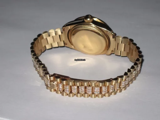 Special Replica Rolex Datejust Self Winding Automatic 26mm Yellow Gold Case Womens Watch - Image 6