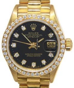 Incredible Fake Rolex Lady-datejust 69138 Automatic Movement 26mm Yellow Gold Case Womens Watch