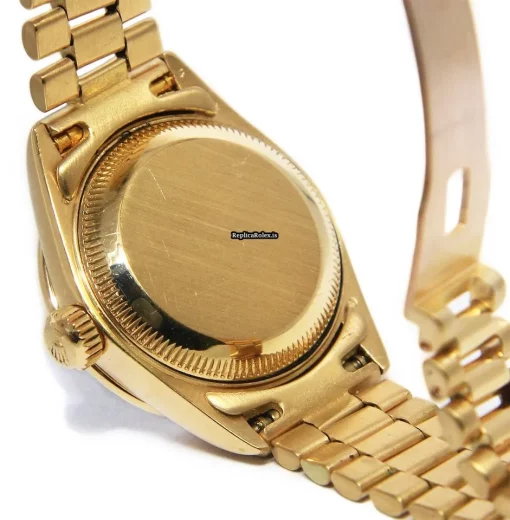 Incredible Fake Rolex Lady-datejust 69138 Automatic Movement 26mm Yellow Gold Case Womens Watch - Image 9