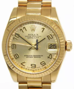 Reliable Replica Rolex Datejust 178278 Automatic Movement 31mm Yellow Gold Case Watch