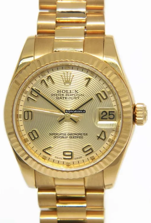 Reliable Replica Rolex Datejust 178278 Automatic Movement 31mm Yellow Gold Case Watch - Image 11