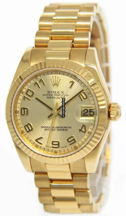 Reliable Replica Rolex Datejust 178278 Automatic Movement 31mm Yellow Gold Case Watch - Image 2