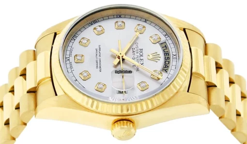 Lovely Copies Rolex Day-date 36 18038 Caliber 3055 Automatic Movement 36mm Yellow Gold Case Mens/unisex Watch - Image 10
