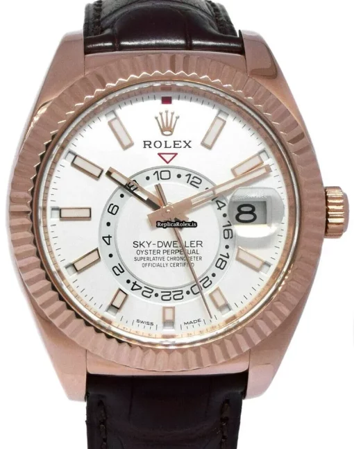 Quality Clone Rolex Sky-dweller 326135 Automatic Movement 42mm Rose Gold Case Mens/unisex Watch