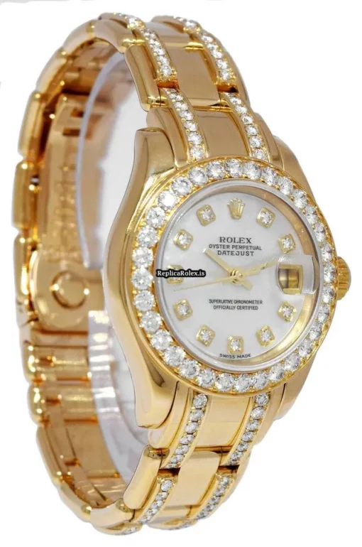 Incredible Replica Rolex Lady-datejust Pearlmaster 80298 Automatic Movement 29mm Yellow Gold Case Womens Watch - Image 5