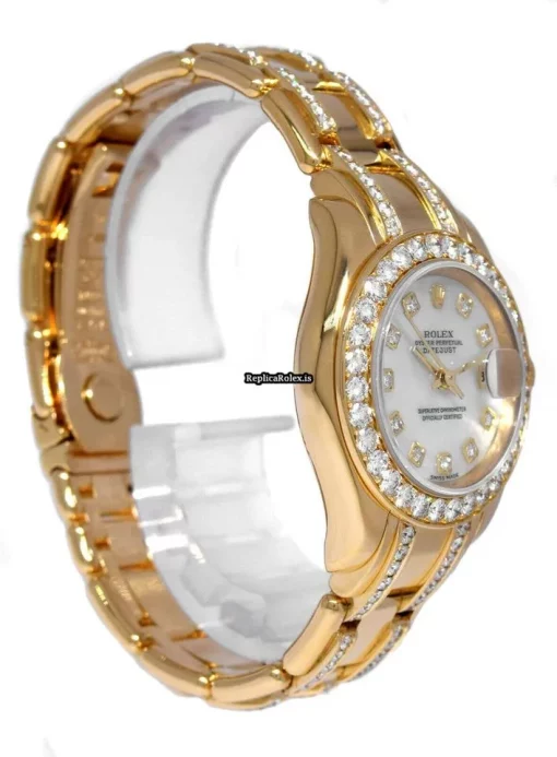 Incredible Replica Rolex Lady-datejust Pearlmaster 80298 Automatic Movement 29mm Yellow Gold Case Womens Watch - Image 8