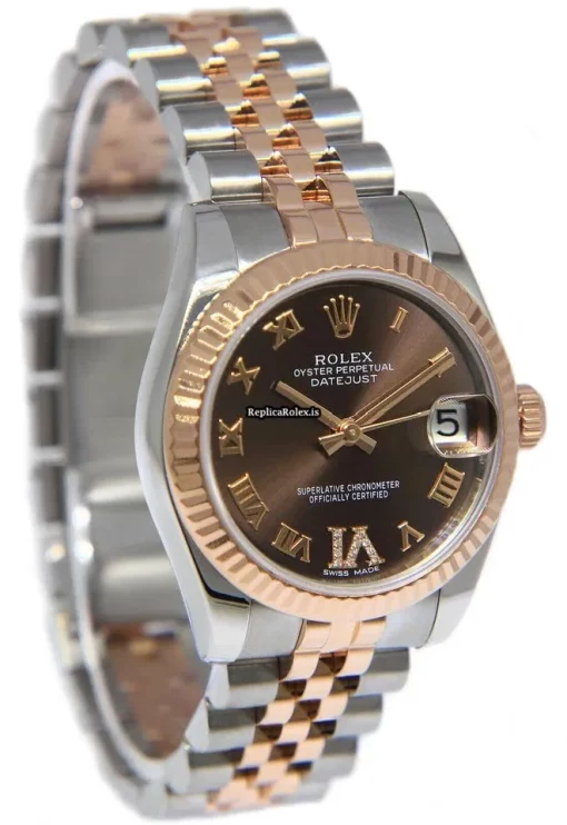 Excellent Knockoff Rolex Lady-datejust 178271 Automatic Movement 31mm Steel Case Womens Watch - Image 6