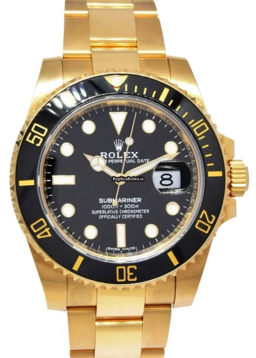 Best Replica Rolex Submariner Date 116618ln Automatic Movement 40mm Yellow Gold Case Watch