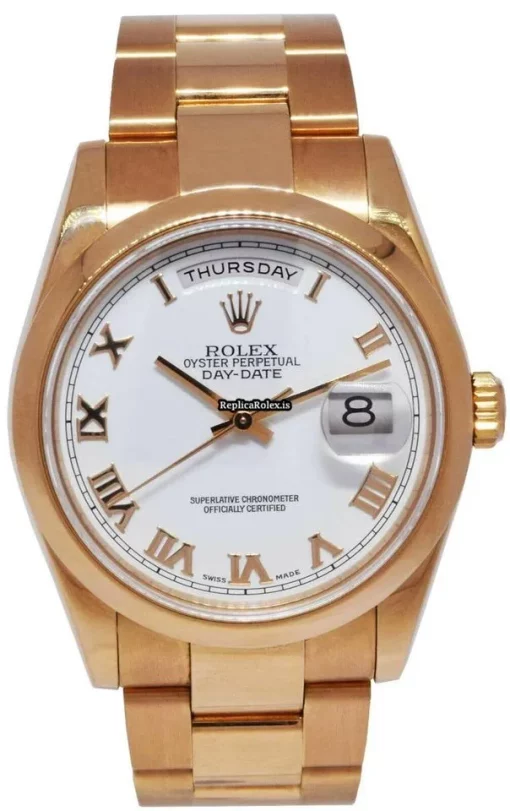 Wonderful Replica Rolex Day-date 36 118205 Automatic Movement 36mm Rose Gold Case Watch - Image 2