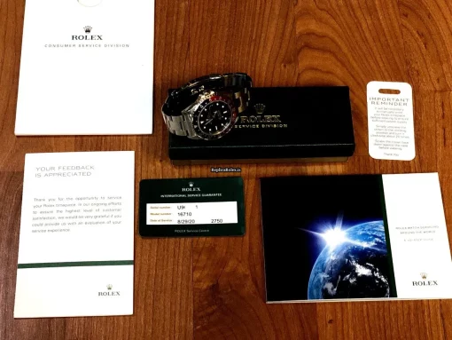 Incredible Fake Rolex Gmt-master II 16710 Caliber 3185 Automatic Movement 40mm Steel Case Mens/unisex Watch - Image 9