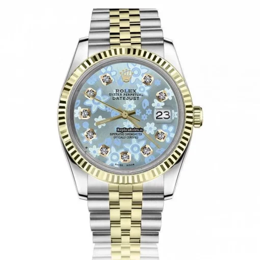 Neat Fake Rolex Lady-datejust 69173 Automatic Movement 26mm Gold/steel Case Womens Watch