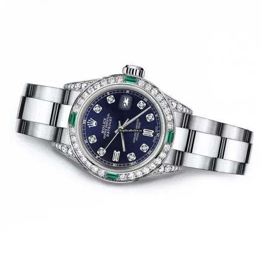 Defect Fake Rolex Oyster Perpetual Lady Date 69160 Automatic Movement 26mm Steel Case Womens Watch - Image 2