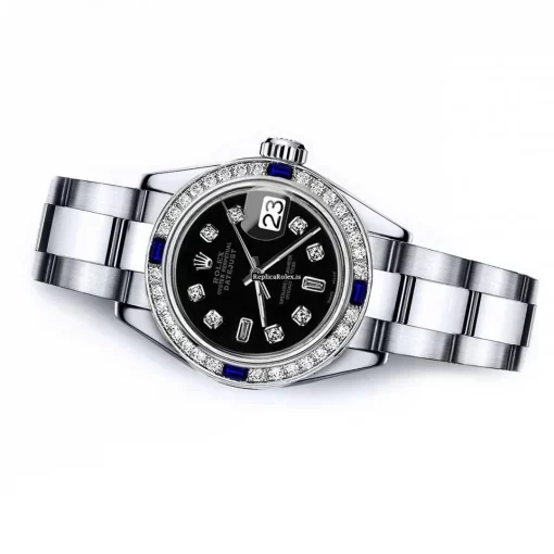Good Copies Rolex Oyster Perpetual Lady Date 69160 Automatic Movement 26mm Steel Case Womens Watch - Image 2