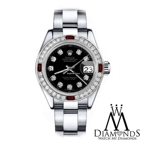Lovely Replica Rolex Oyster Perpetual Lady Date 69160 Automatic Movement 26mm Steel Case Womens Watch - Image 5