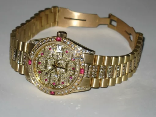 Nice Replica Rolex Datejust Self Winding Automatic 31mm Yellow Gold Case Womens Watch - Image 4