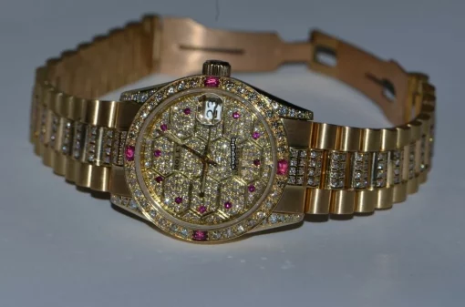 Nice Replica Rolex Datejust Self Winding Automatic 31mm Yellow Gold Case Womens Watch - Image 5