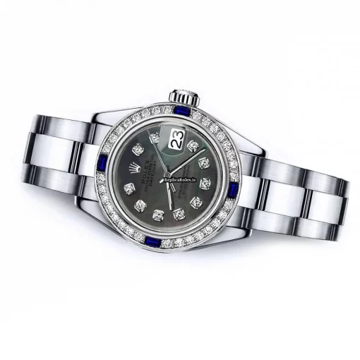 Fantastic Replica Rolex Oyster Perpetual Lady Date 69160 Automatic Movement 26mm Steel Case Womens Watch - Image 2