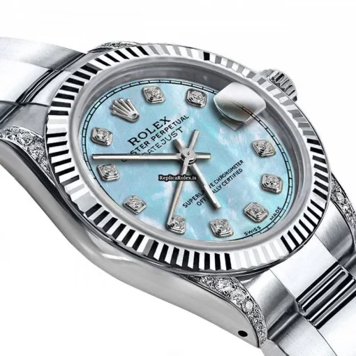 Fabulous Replica Rolex Oyster Perpetual Lady Date 69160 Automatic Movement 26mm Steel Case Womens Watch - Image 2
