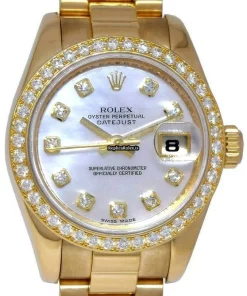 High Quality Fake Rolex Lady-datejust 179138 Automatic Movement 26mm Yellow Gold Case Womens Watch
