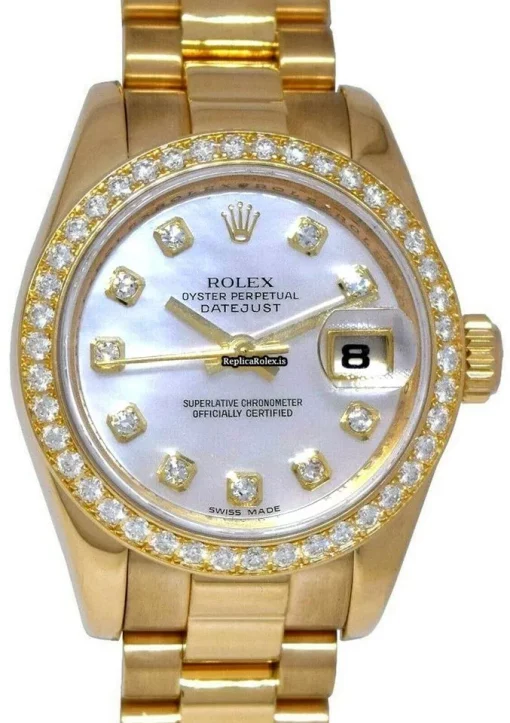 High Quality Fake Rolex Lady-datejust 179138 Automatic Movement 26mm Yellow Gold Case Womens Watch