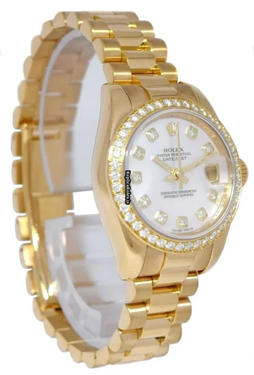 High Quality Fake Rolex Lady-datejust 179138 Automatic Movement 26mm Yellow Gold Case Womens Watch - Image 6