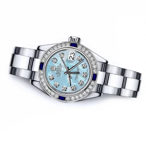 Fabulous Copies Rolex Oyster Perpetual Lady Date 69160 Automatic Movement 26mm Steel Case Womens Watch - Image 2