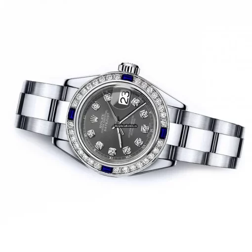 Cheap Replica Rolex Oyster Perpetual Lady Date 69160 Automatic Movement 26mm Steel Case Womens Watch - Image 2
