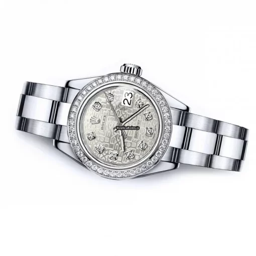 Special Replica Rolex Oyster Perpetual Lady Date 69160 Automatic Movement 26mm Steel Case Womens Watch - Image 3