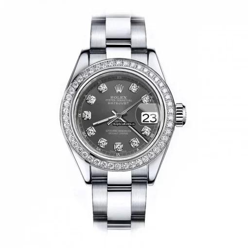 Perfect Fake Rolex Oyster Perpetual Lady Date 69160 Automatic Movement 26mm Steel Case Womens Watch