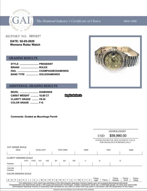 High Quality Clone Rolex Datejust Self Winding Automatic 26mm Yellow Gold Case Womens Watch - Image 2